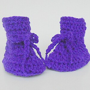 Newborn Boy Purple Booties  Infant Girl Lilac Slippers Violet  Lavender Crib Shoes Ready To Ship Shower Gift