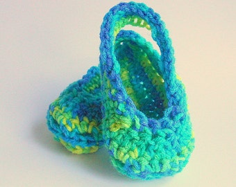 Infant Girl  Booties  3 4 5 6 Months Old Baby Boy Sandals Blue Green Yellow Handmade Summer Clothing