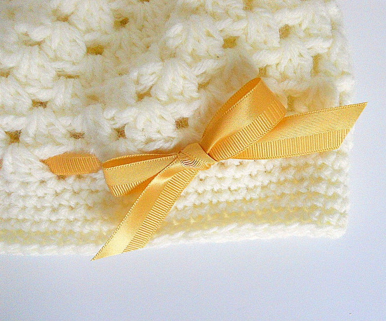 Newborn Cream Hat With Gold Yellow Ribbon Preteen To Adult Winter Beanie Girl Cap Ready To Ship Mother Daughter Matching Chemo Cloche image 5