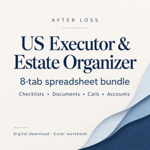 Kalkylblad för dödsboorganisatörer i USA | Checklista för testamentsexekutorer och arvsregister