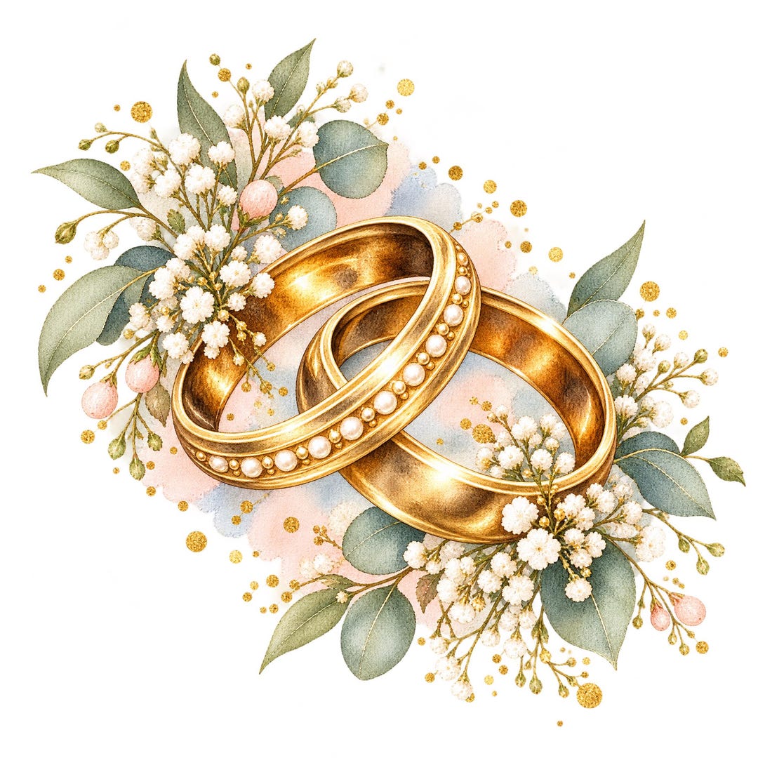 Wedding Rings Images. Free 15 Wedding Ring Clipart Transparent Watercolor PNG Marriage Bride Groom ...