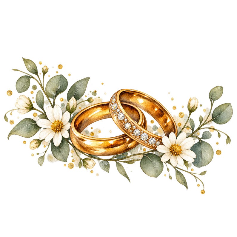 Wedding Rings Images. Free 15 Wedding Ring Clipart Transparent Watercolor PNG Marriage Bride Groom ...