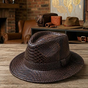 Snake Leather Cowboy Hat Authentic Snakeskin Handmade Western Hat Festival Fashion