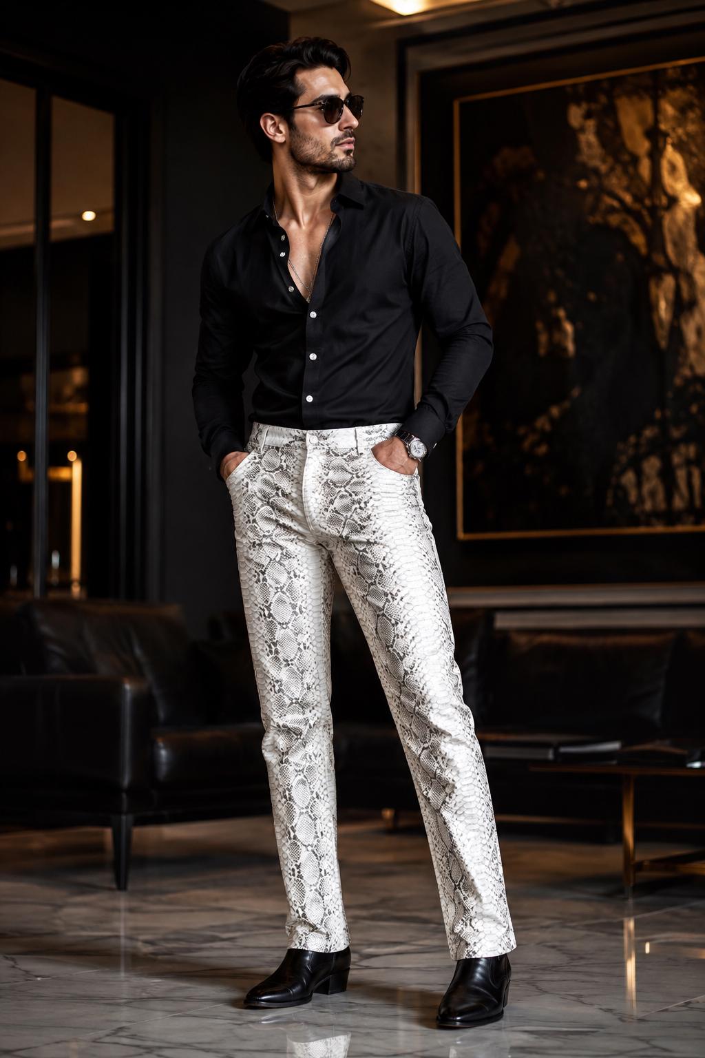 Python Leather Pants - Etsy