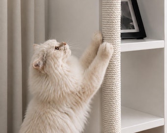Kratzbaum für Katzen | Kratzbrett ohne Bohren | Minimalistischer, hoher Katzenbaum aus Holz | Kratzbrett für die Couchecke
