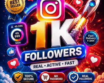 Plus de 1000 abonnés Instagram | Livraison rapide, croissance réelle et active (1-24h)