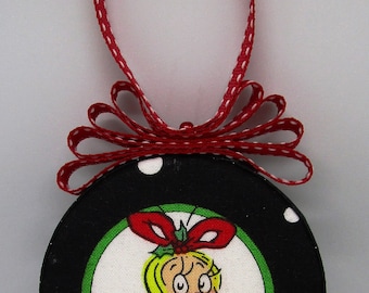 Cindy Lou Who candy cane Ornament set - No sew ornament – classic cartoon ornament set, Teacher gift, Christmas party, Folded star ornament