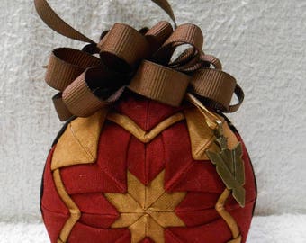 House Divided University of Florida Gators Florida State Seminoles Quilted Ornament, Fabric ornament, Gators Noles