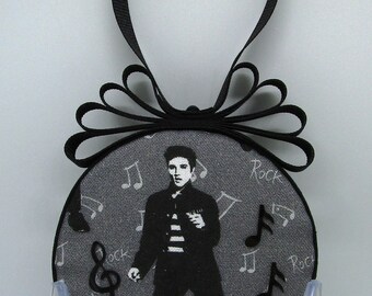 Elvis Ornament set - No sew ornament – singer ornament set, rock and roll, Teacher gift, Fabric ornament, Folded star ornament