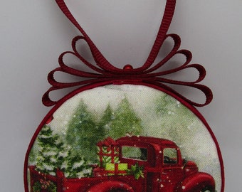 Red Truck Ornament set - No sew ornament – Susan Winget red trucks Christmas tree, Secret Santa gift Christmas party, Folded star ornament