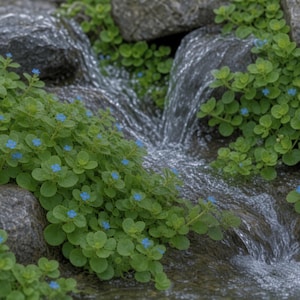BLÅ Blomma Bacopa Vattenisop Mark- eller Vattenfallstäcke (5 stjälkar per beställning)