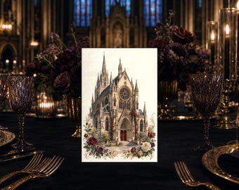 Custom Wedding Venue Illustration, Gothic Portrait from Photo, Personalized Anniversary Gift, Digital Download