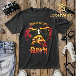 Sum 41 Punkrock T-shirt, Order in Decline Dödskalledesign | Tröjor med huvtröja