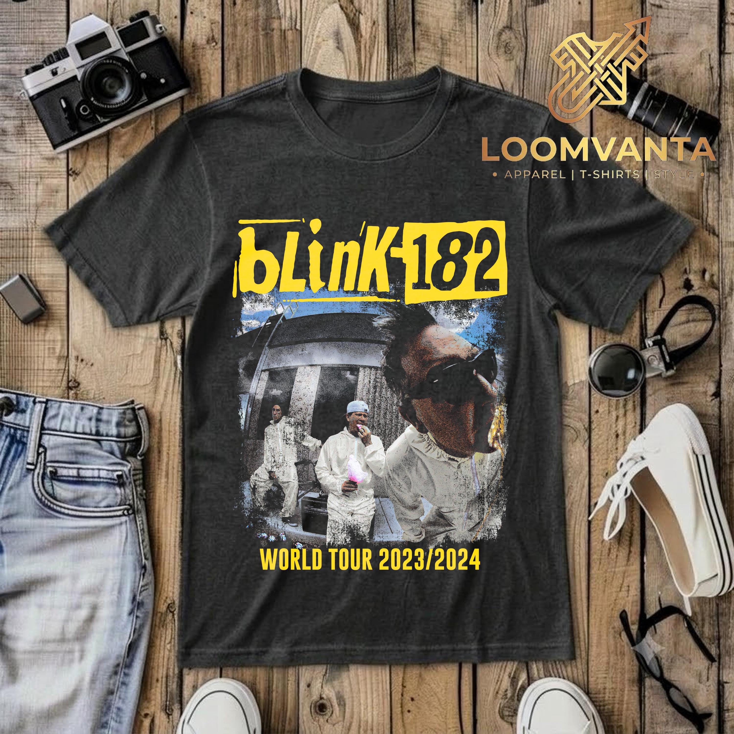 Blink-182 バンドTシャツ 鬼フェード 炭黒 海外限定 Blink-182 バンドTシャツ 鬼フェード 炭黒 海外限定