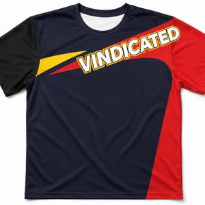 Vindicated Sports Shirt: Blue, Red, Yellow, White Polyester Slim Fit