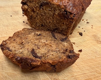 The Most Delicious, Moist Chocolate Chip Banana Bread 2-pack Mini loaves