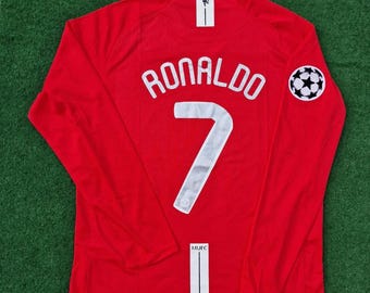 Cristiano Ronaldo Manchester United 2008 Champions Leage Final Moscow Retro Long Sleeve Jersey