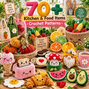 Pakiet ponad 70 wzorów szydełkowych na jedzenie amigurumi (do pobrania w formacie PDF)