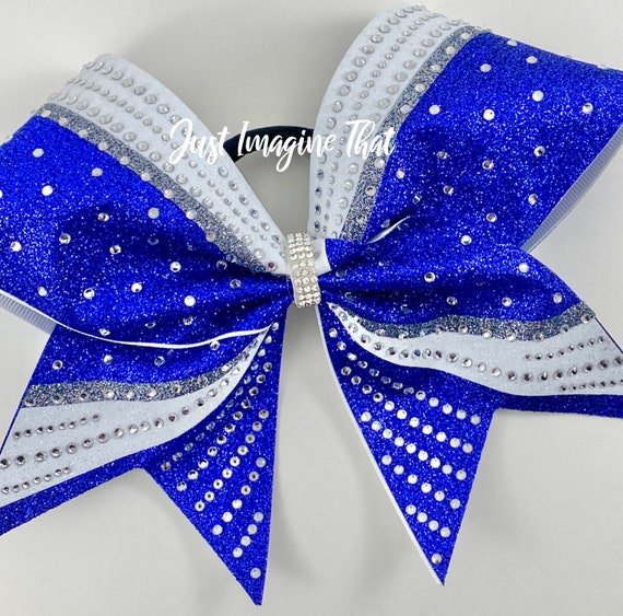 Rhinestone Cheer Bow on Glitter with  Luxe Upgraded Rhinestones