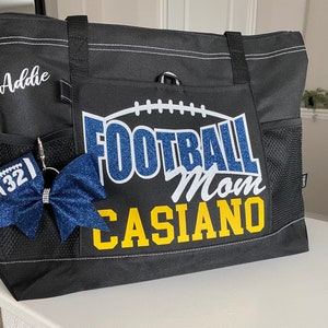Football Mom Bag w/Keychain Bow Customizable