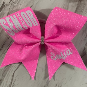Glitter Senior Bow 3x7x7  Texas Sized Cheer Bow Your Choice of Colors