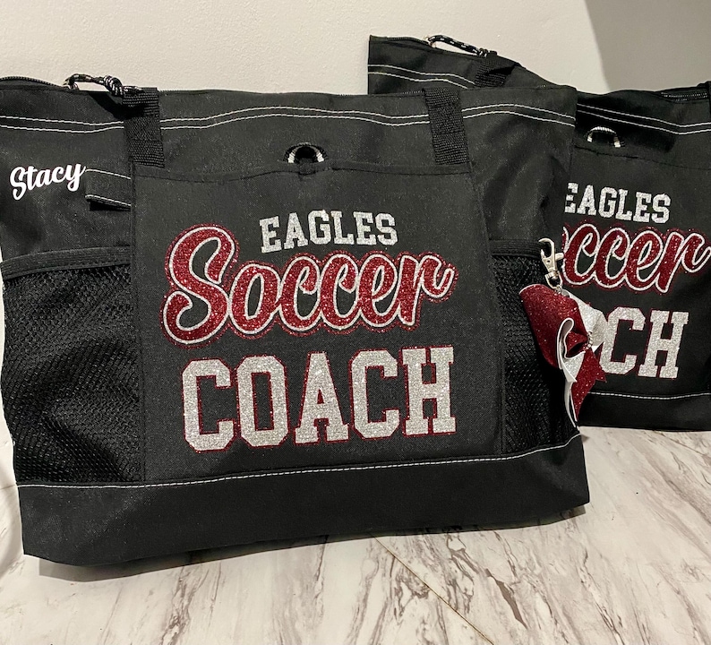 Cheer Coach Bag w/Optional Keychain Bow Customizable image 13
