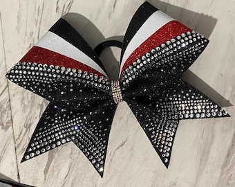 Laço de torcida com strass em gelo rachado ou glitter