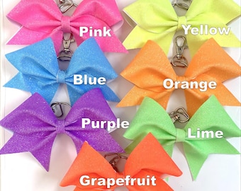Laços para chaveiro com glitter neon - 7 cores à sua escolha