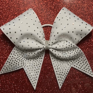 Rhinestone Cheer Bow Your Color Choice Shiny Glitzy Black White Red Green and More