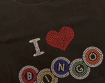 Eu adoro a camiseta Bingo Rhinestone.