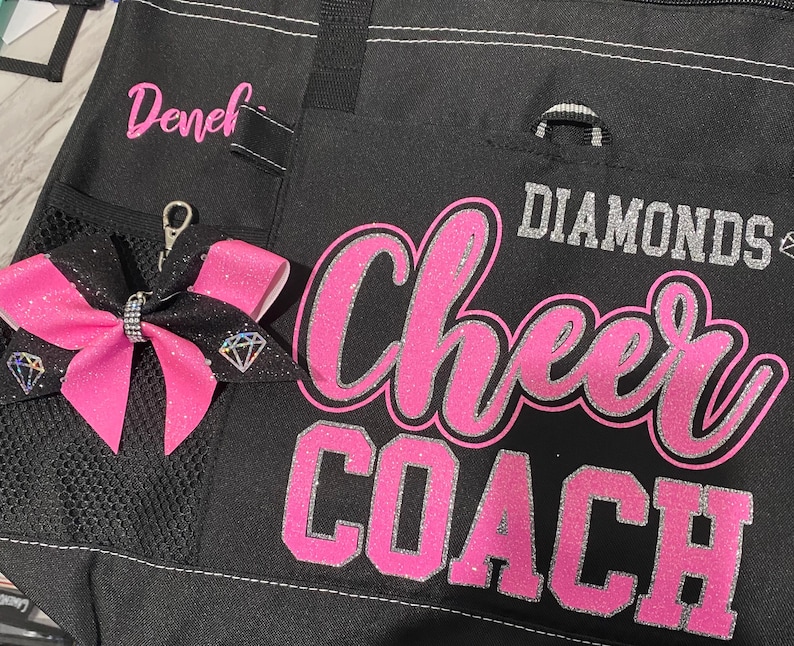 Cheer Coach Bag w/Optional Keychain Bow Customizable image 14