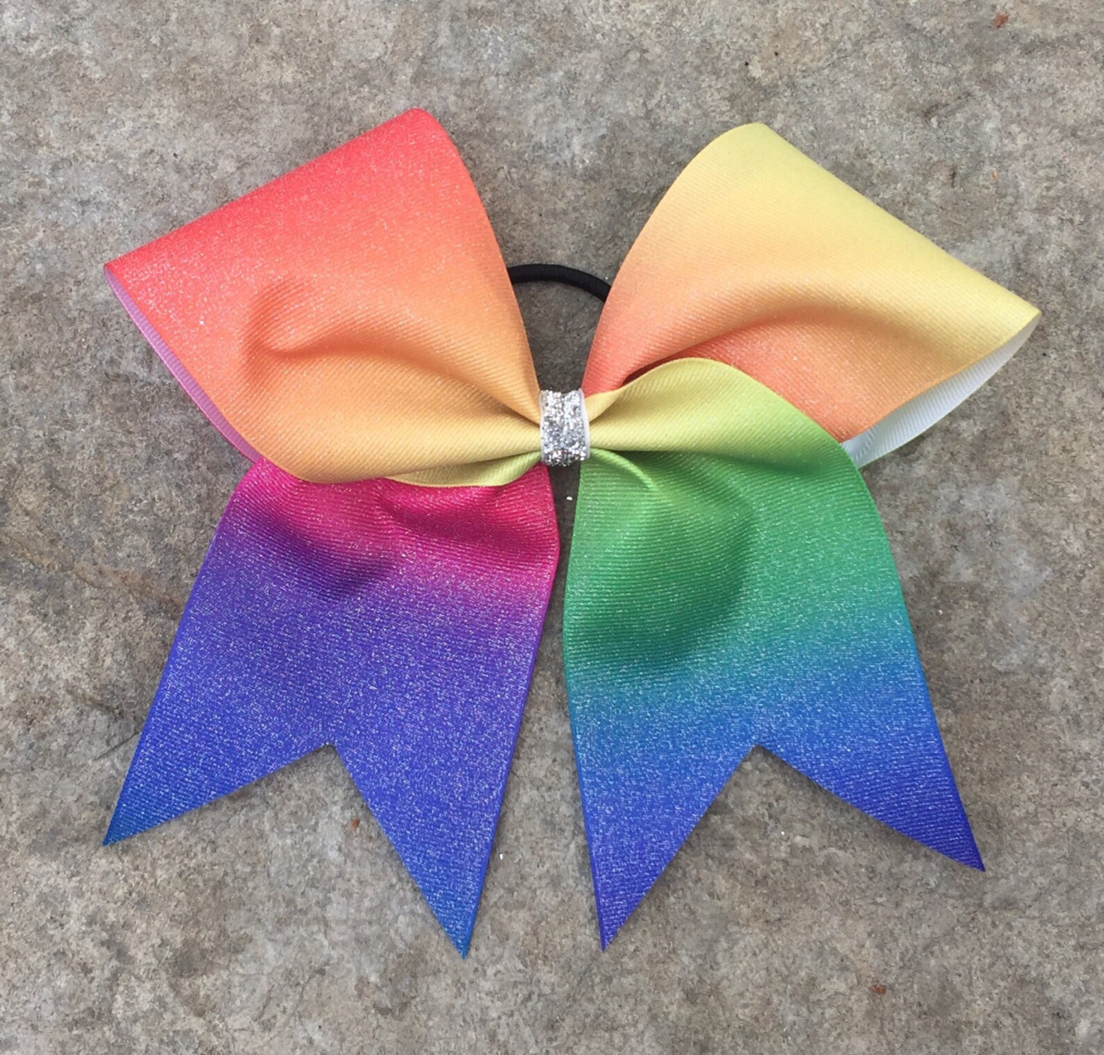 Glitter Ribbon Cheer Bow Choose Color Big Bow 3x7x7 Etsy