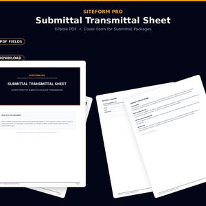Foglio di trasmissione per la presentazione in formato PDF / Modulo di accompagnamento compilabile per i pacchetti di presentazione / Modello per architetti, ingegneri e appaltatori