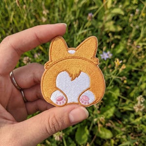 Cute Corgi Butt Embroidered Patch, Funny Dog Iron On Patch, Kawaii Corgi Applique, Dog Lover Gift, Backpack Jacket Badge