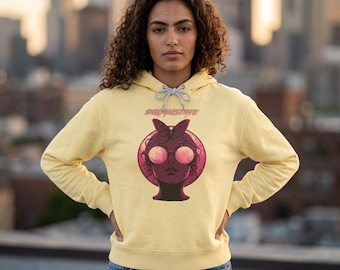 Dreamstate Hoodie, Daydreamer Sweatshirt, Trippy Moth Girl Graphic Pullover, Y2K Aesthetic Hoodie, Dreamcore Rave Aesthetic Gift
