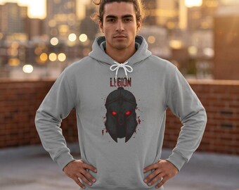 Legion Hoodie, Spartan Helmet Pullover, Molon Labe Warrior Hoodie, Roman Legion Gladiator Helmet Hoodie, Ancient Sparta Gift for Him
