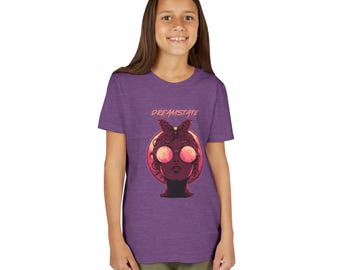 Dreamstate Kids Shirt, Daydreamer Tee for Girls, Y2K Aesthetic Trippy Graphic Tshirt, Cute Moth Aesthetic Print, Gift for Daughter