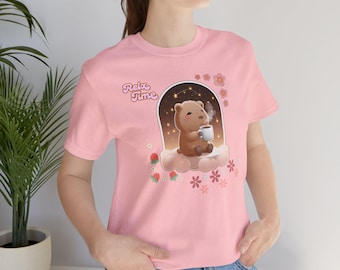 Chill Capybara Coffee Shirt, Capybara Vibes Aesthetic Tee, Cute Capybara Shirt, Meditating Capybara Tshirt, Relax Time Gift for Her