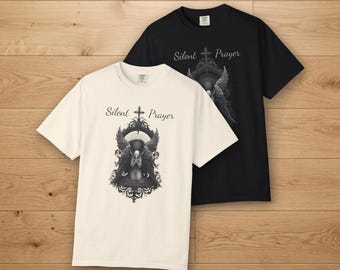 Silent Prayer Shirt, Prayer Warrior Tee, Praying Angel Wings Graphic Shirt, Faith Shirt, Religious Tee, Christian Shirt Gift for Her