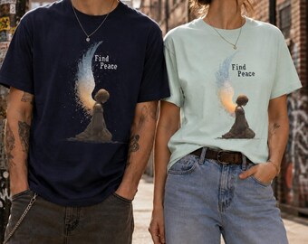 Find Peace Shirt, Christian Faith Tee, Spiritual Gift for Her, Angel Wing Graphic Tshirt, Hope in Darkness Shirt, Peace Be Still Tee
