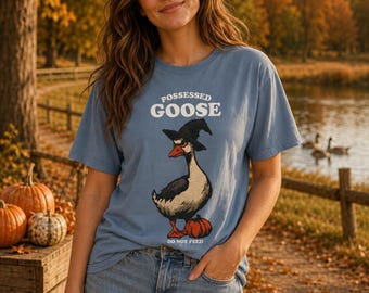 Possessed Goose Do Not Feed Shirt, Witch Duck Tee, Funny Goose Shirt, Silly Goose Halloween Graphic Tee, Witchcore Duck Lover Gift