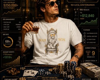King of the Table Shirt, Lion With Sunglasses Tee, Funny Poker Gift, High Roller Casino Shirt, Degenerate Gambler Tshirt, Lion Throne Tee