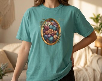 Stained Glass Floral Shirt, Botanical Flower Mosaic Tee, Cottagecore Vintage Floral Shirt, Secret Garden Art Tshirt, Flower Lover Gift