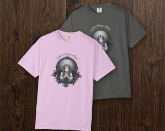 Faith Finds Light Shirt, Faith Over Fear Tee, Prayer Hands Shirt, Guardian Angel Shirt, Faith Apparel Gift