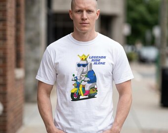 Legends Ride Alone Shirt, Scooter King Elephant Tee, Elephant Gold Chain Gangster Tshirt, Ride or Die Gift, Elephant King Tshirt