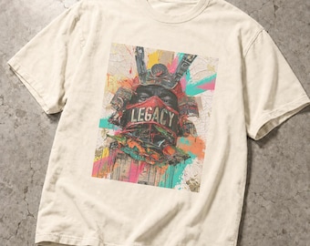 Legacy Samurai Helmet Shirt, Bushido Warrior Art Tee, Streetwear Samurai Graphic Tshirt, Japanese Warrior Art Gift