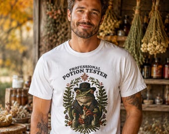 Professional Potion Tester Shirt, Frog Wizard Tee, Witchy Frog Shirt, Toad Wizard Graphic Tshirt, Goblincore Aesthetic Gift