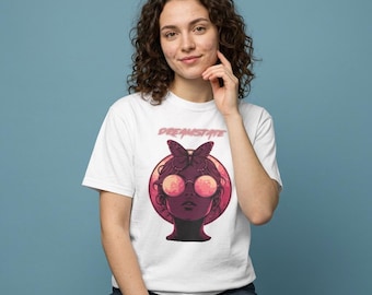 Dreamstate Shirt, Daydreamer Tee, Y2K Aesthetic Graphic Shirt, Trippy Moth Girl Tshirt, Dreamcore Shirt, Rave Aesthetic Gift for Her