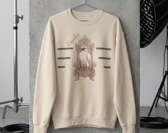 Sovereign of the Skies Sweatshirt, Bald Eagle Sweatshirt, Funny Golden Eagle Crewneck, Cute Eagle Lover Gift, Royal Bird on Throne