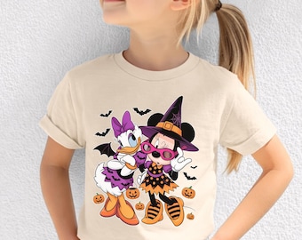 Daisy Minnie Besties T-Shirt, Disney Halloween Toddler Shirt, Halloween Party Girls Shirts, Siblings Fun Disney Tee,Girlie Halloween Gift